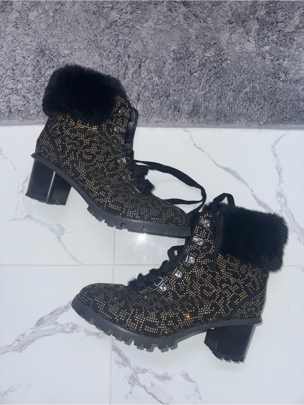 Cheetah Rhinestone Heel Boots!